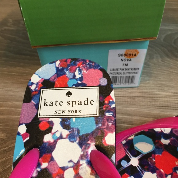 New KATE SPADE Photoreal Glitter Flip Flops 7 & 8 - Picture 8 of 8